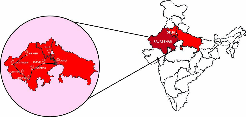 classic india journez tour map